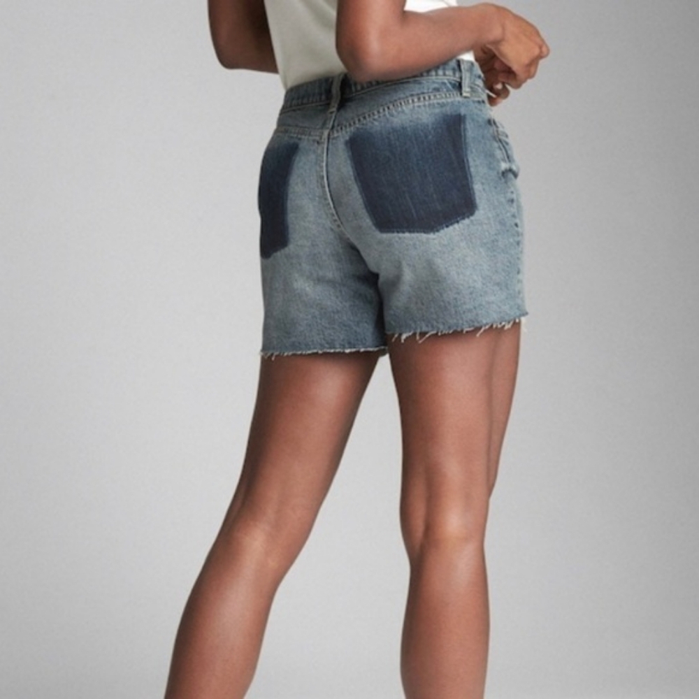 Gap Jean Shorts Raw Hem 5" Size 29 Tall Medium Indigo